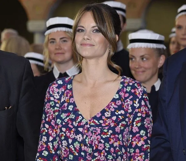Princess Sofia wore &Other Stories tie frill dress. Princess Sofia wore a print floral midi dress by &Other Stories at City Hall