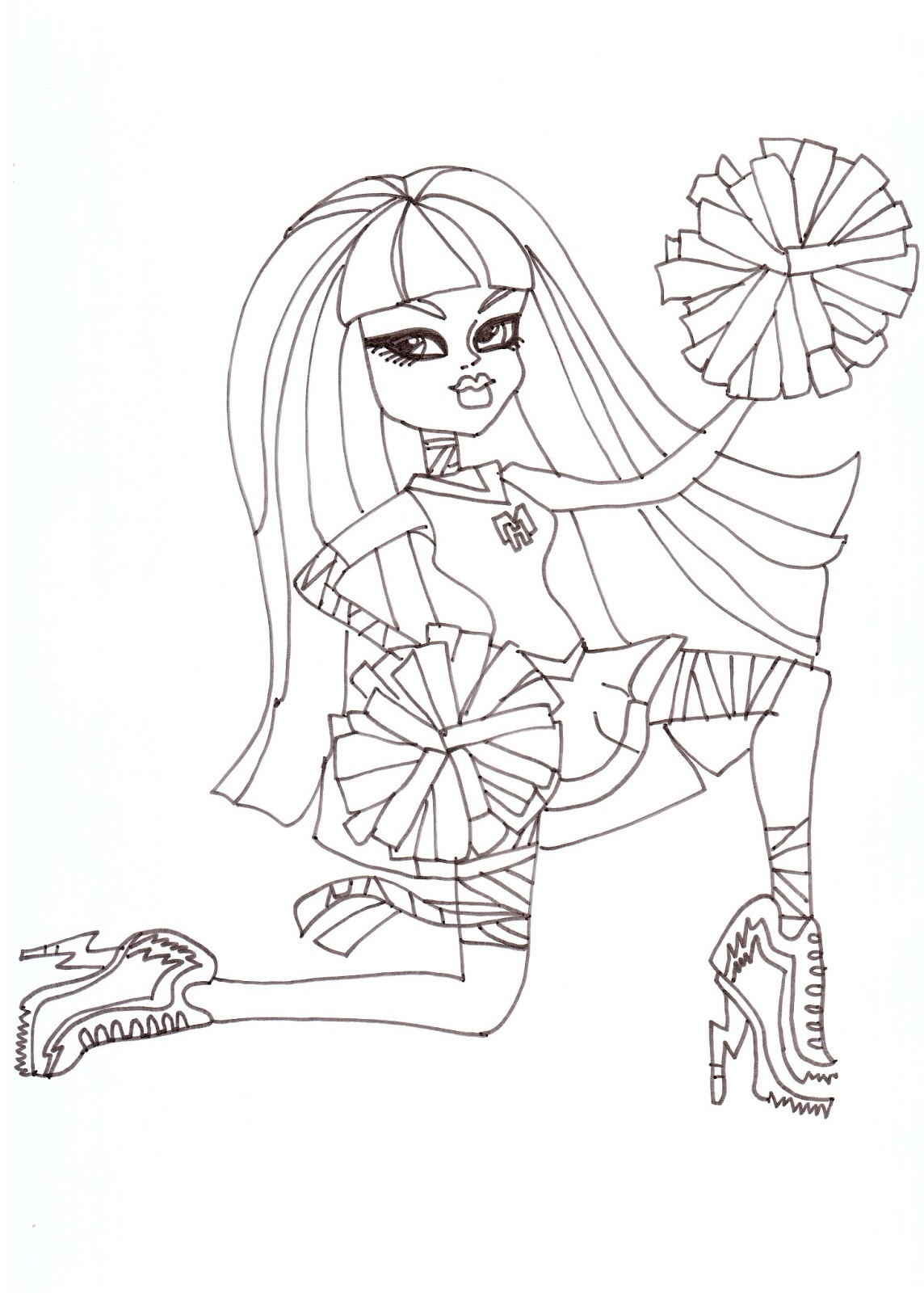 Free Printable Monster High Coloring Pages: Cleo De Nile Fearleading ...