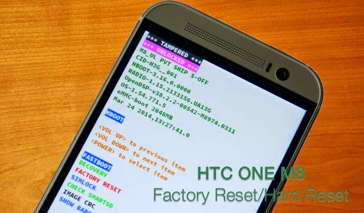 How to restore the factory settings HTC One M8