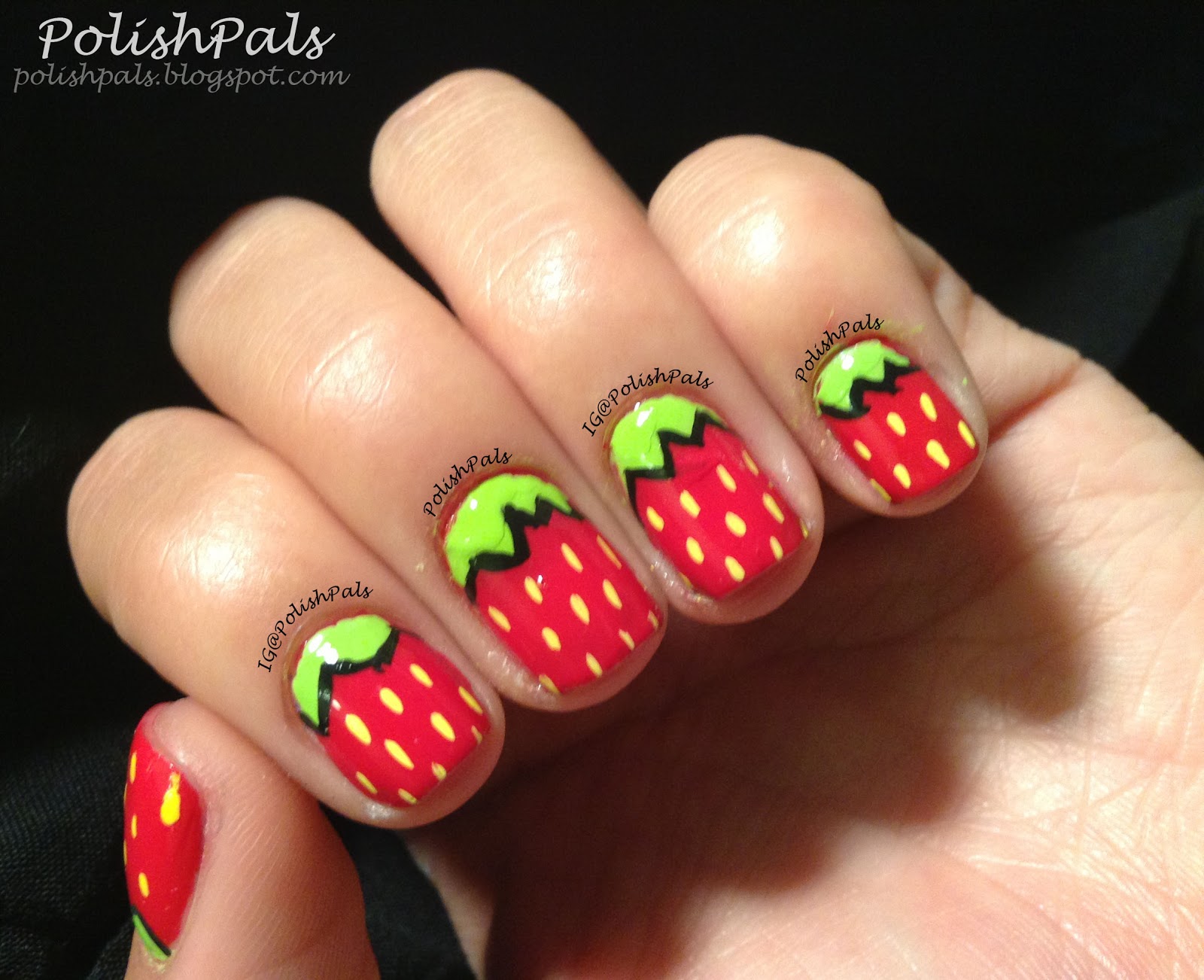 Strawberry Nail Art Tutorial for Short Nails - wide 1