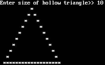 Hollow Triangle Program C Language Code