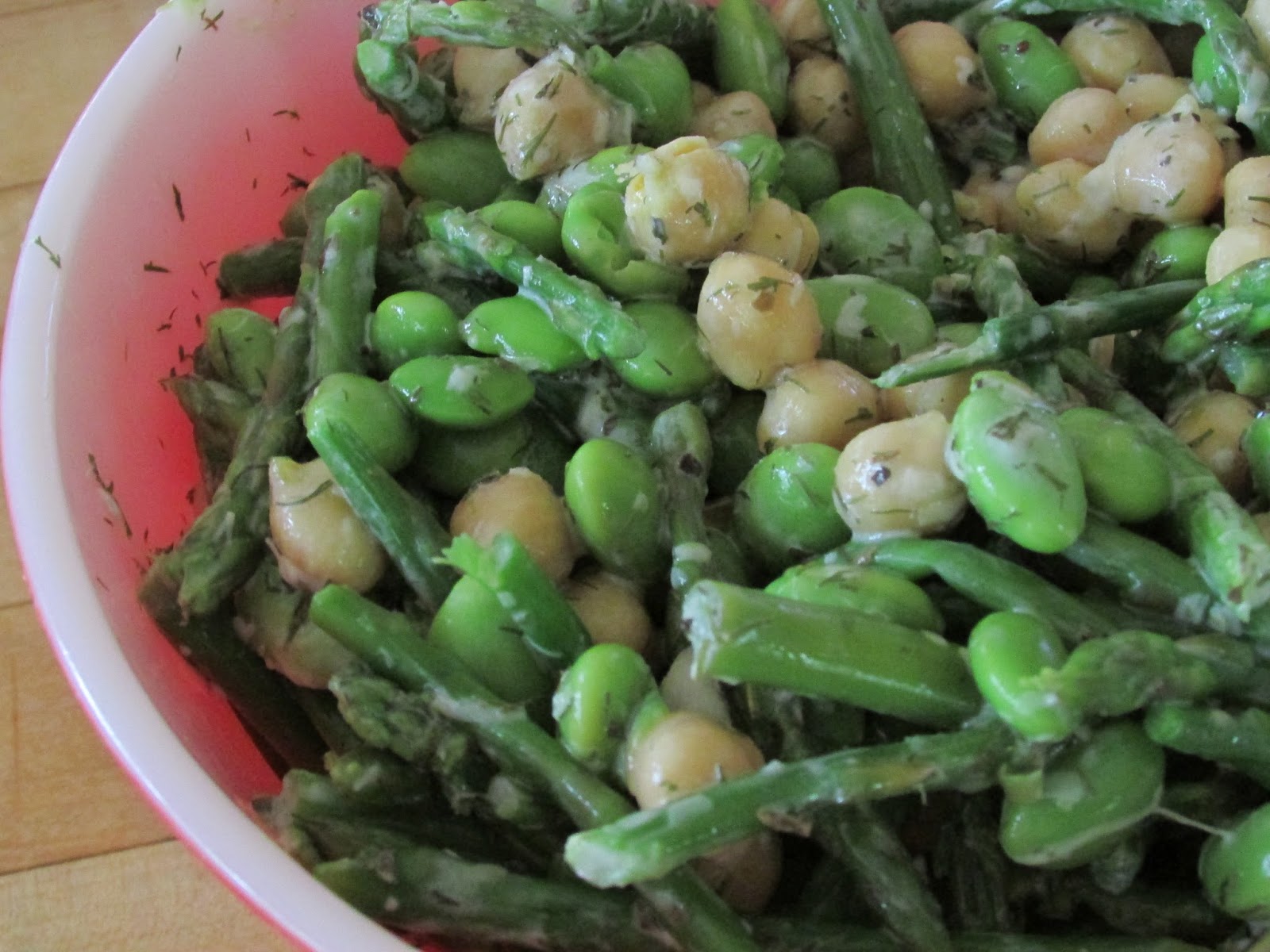 Snozzberry Pie EdamameAsparagus Salad with Herbed Greek Yogurt Dressing