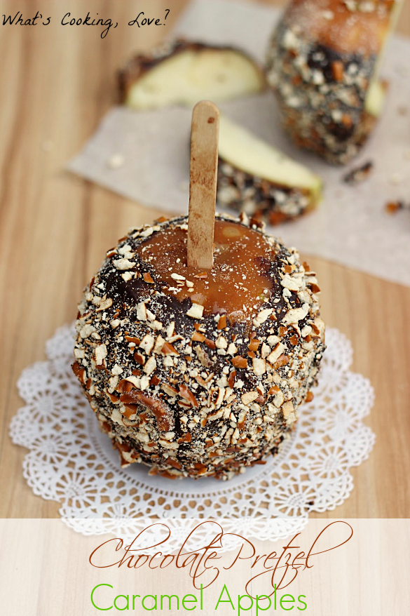 Chocolate Pretzel Caramel Apples - What's Cooking Love?