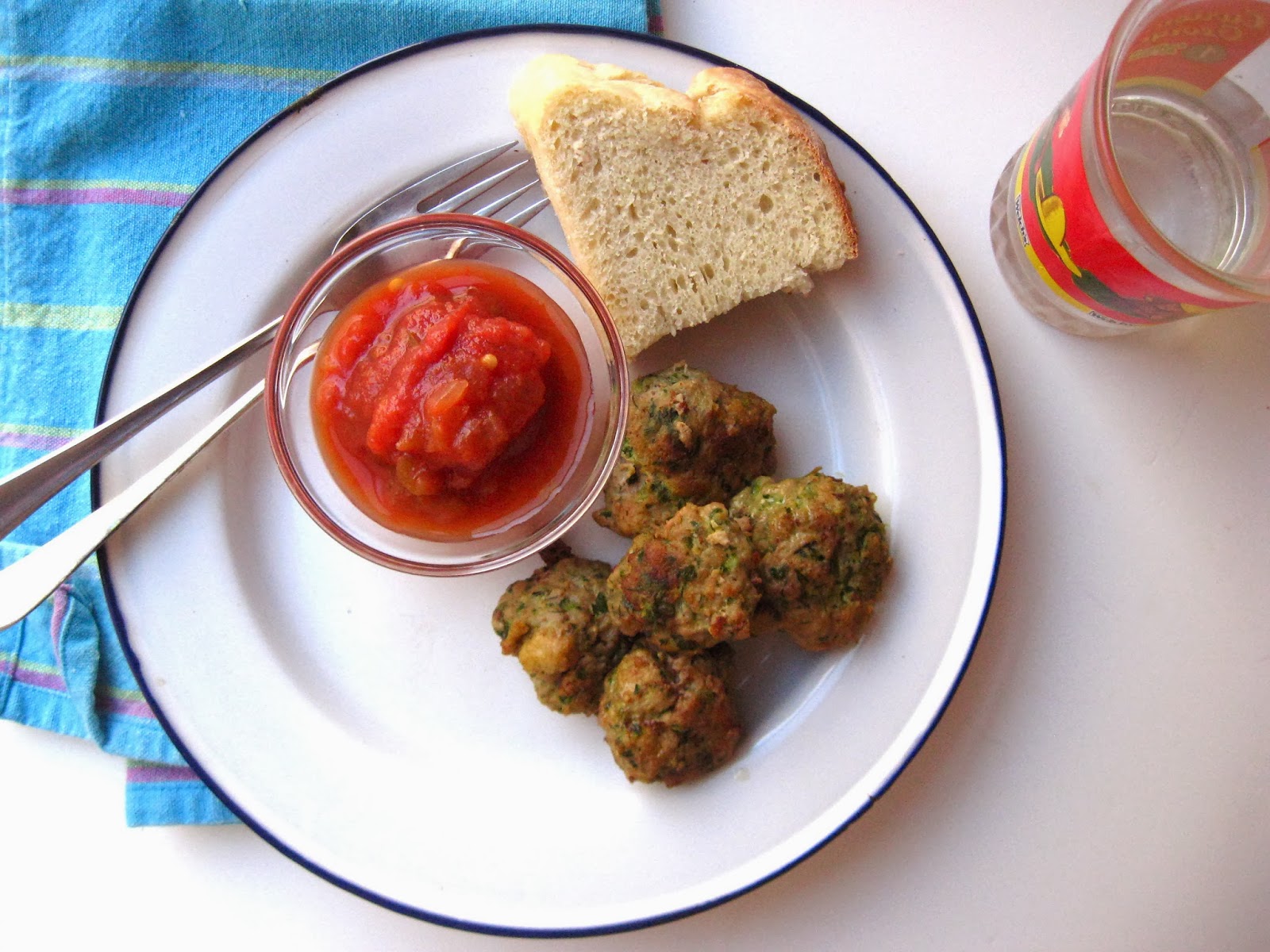 she's in the kitchen Frankie's turkey meatballs with herbs