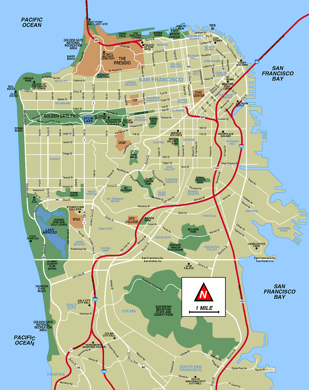 San Francisco Map Free Printable Maps San Francisco Map Free Printable Maps