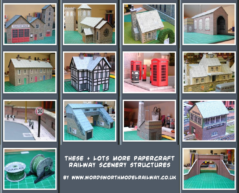  Papercraft Wordsworth Model Railway scenery buildings and structures