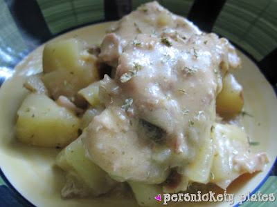 Persnickety Plates: Crock Pot Creamy Ranch Pork Chops & Potatoes