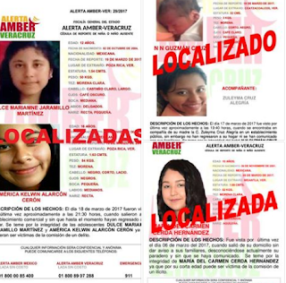 Desactivan 3 Alerta Amber en Coatzacoalcos Poza Rica y Misantla Veracruz