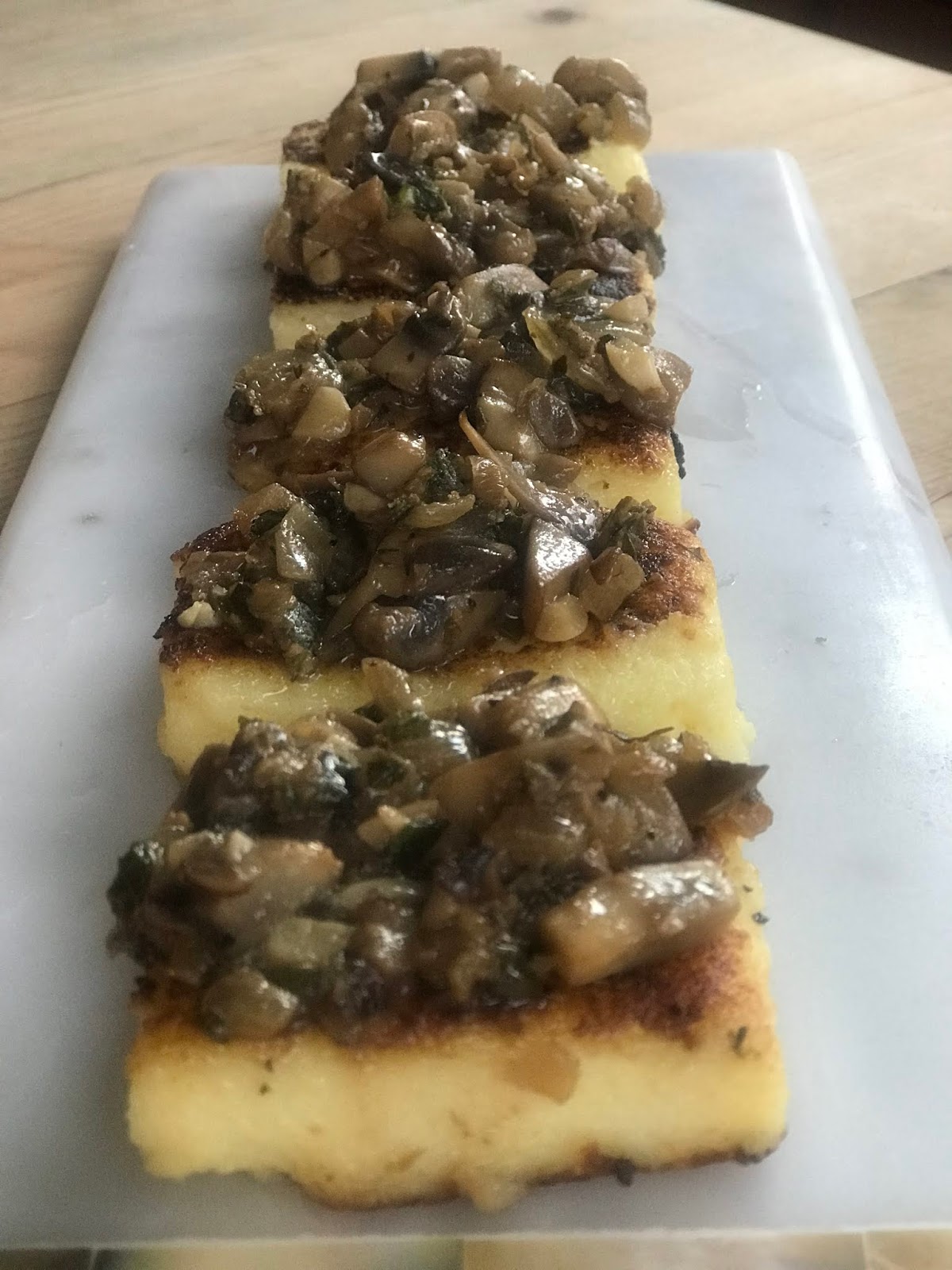 Fried Polenta with Mushrooms