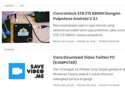 Thumbnail di Halaman Utama Blog