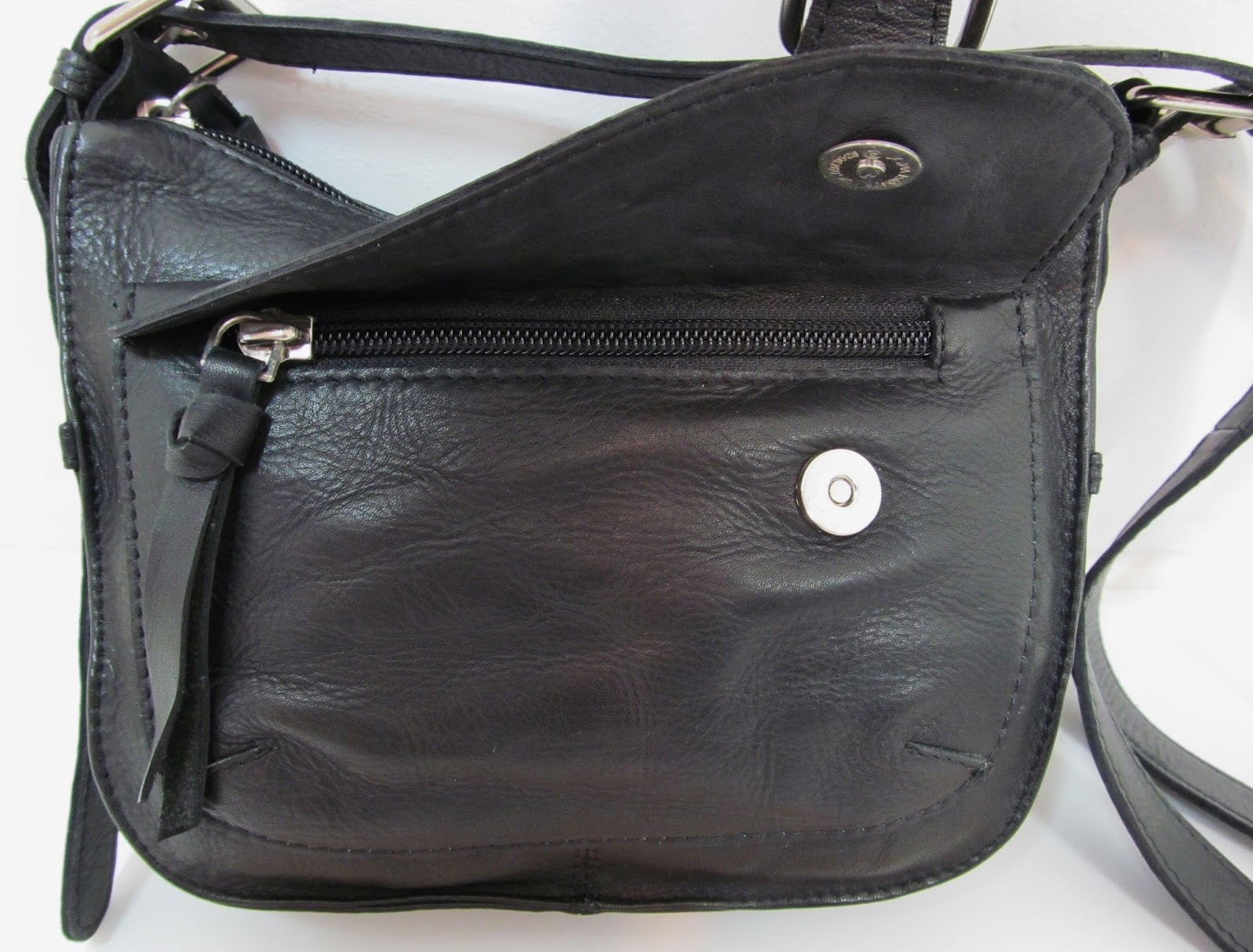 Vtg black soft quality leather small saddle type shoulder bag purse ...