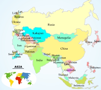 Asia Map Region Country | Map of World Region City