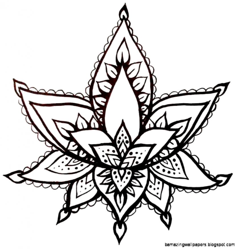 Lotus Flower Drawing Henna