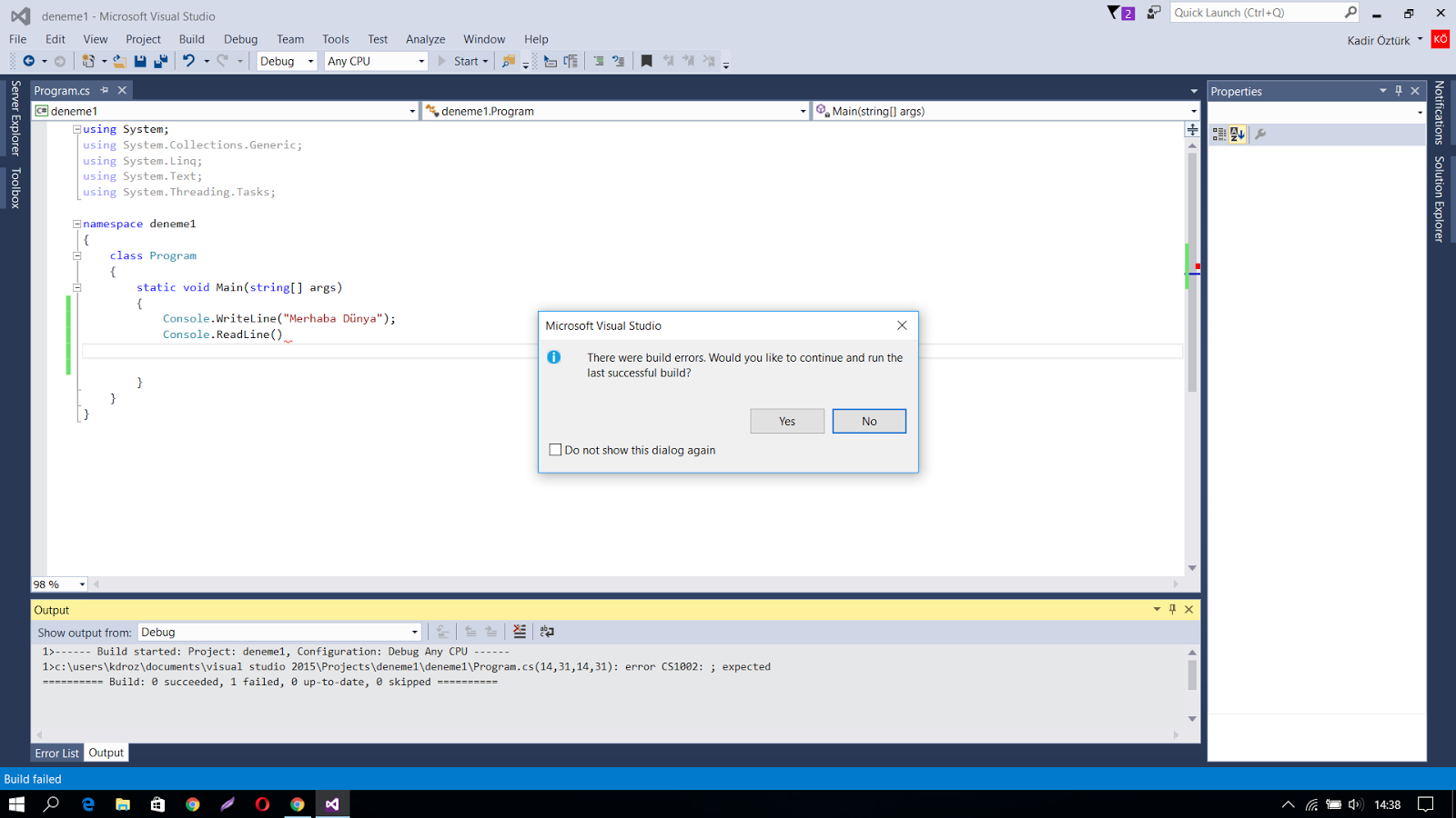 Visual Studio как сделать отступ в консоле на c#. Error cs1002: ; expected. Grblhal 1.1hal. Ошибка выполнения скриптов