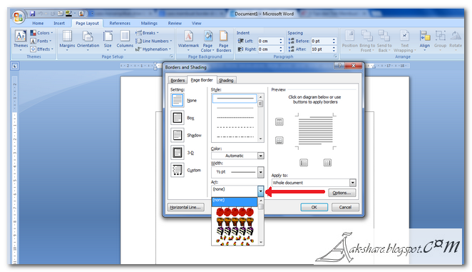 Cara mudah Membuat Bingkai Halaman di Ms. Word 2007