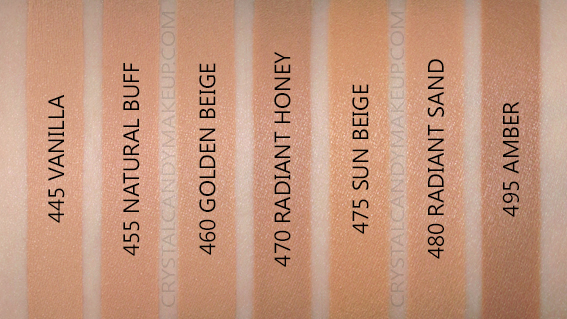 L'Oreal 24H Fresh Wear Foundation Swatches 445 455 460 470 475 480 495 NW35 NC35 NW40 MAC