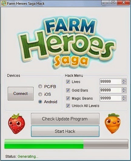 Farm Heroes Saga Unlimited Gold, Beans CHEAT  HACK TOOL  NEW VERSION 