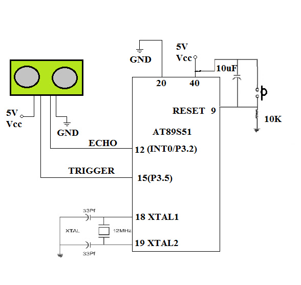 Hc Sr04 Ultrasonic Sensor Circuit Diagram