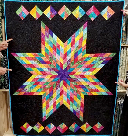 Quilting Land Rainbow Lone Star Quilt
