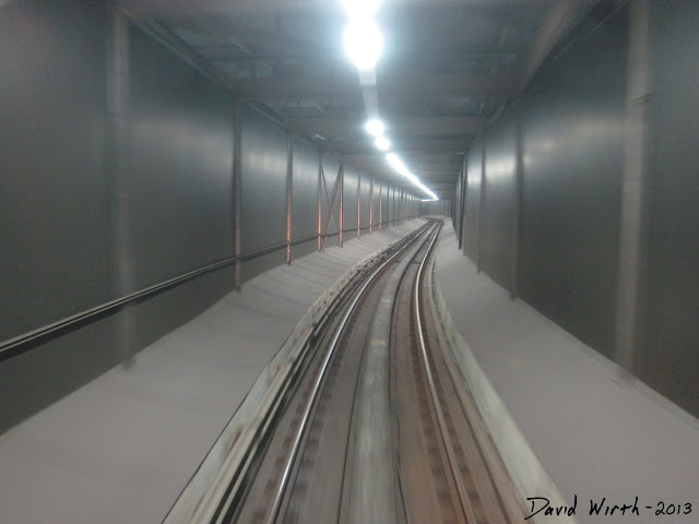 train tunnel, detroit people mover