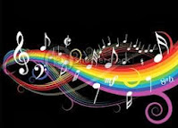 musical notes rainbow