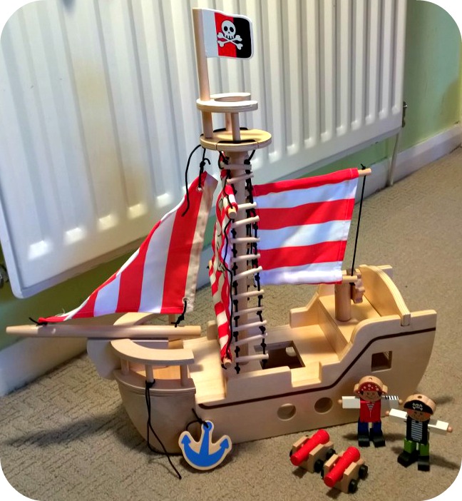 ASDA George Home Wooden Play Pirate Ship