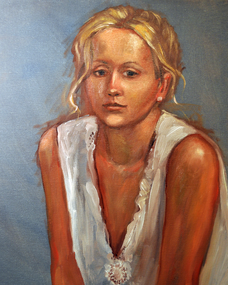 Gayle Bell's Art Studio Oil painting portrait of Jenny