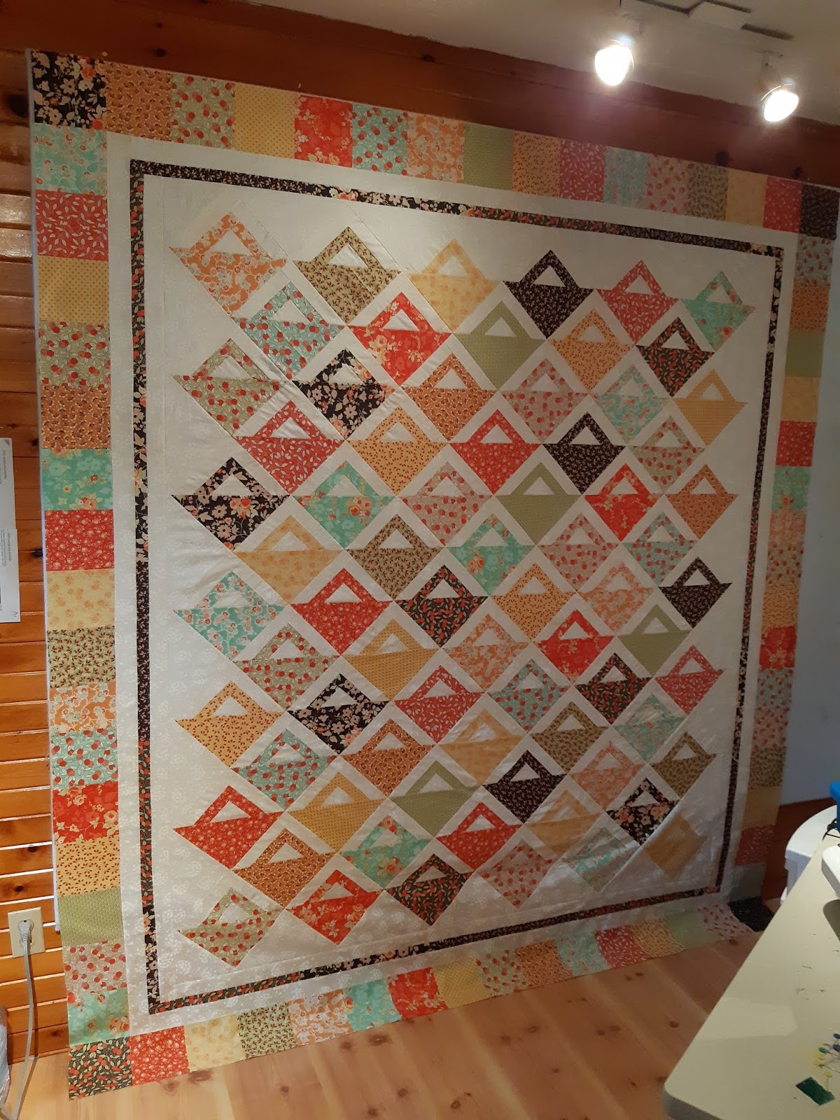 AlliKat Quilts Basket Quilt flimsy completed