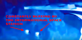 UFOs in space orbiting the International Space Station.