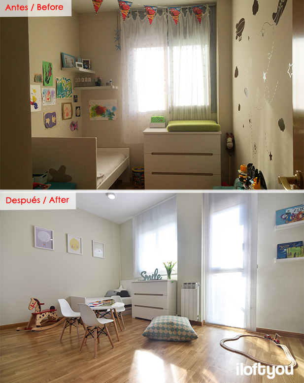 Antes y después de una habitación infantil