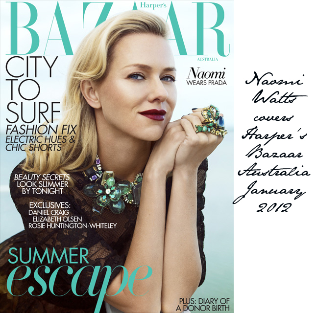 Naomi Watts Cover Harper S Bazaar Australia January Emily Jane Johnston