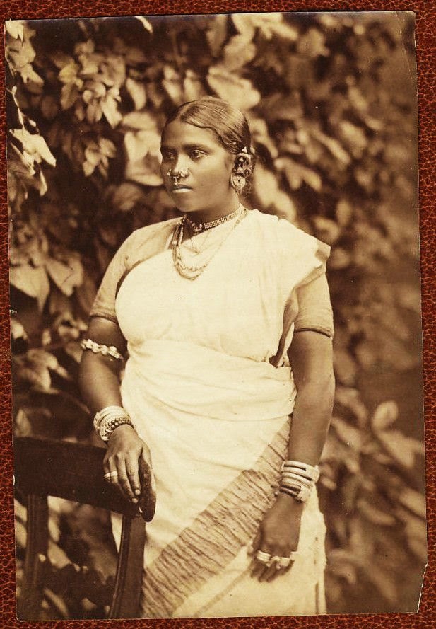 Indian Woman in Sari and Various Ethnic Ornaments - c1885