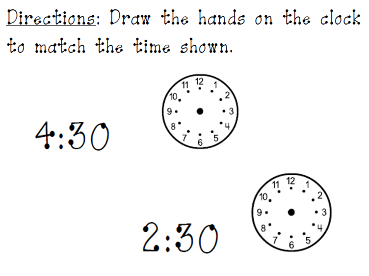 Ms. Third Grade: Telling Time Interactive Whiteboard Activity