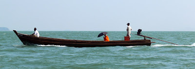 Kawthaung ferry and monk 