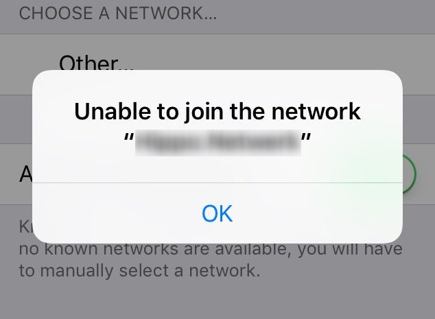 why is my iphone unable to join network