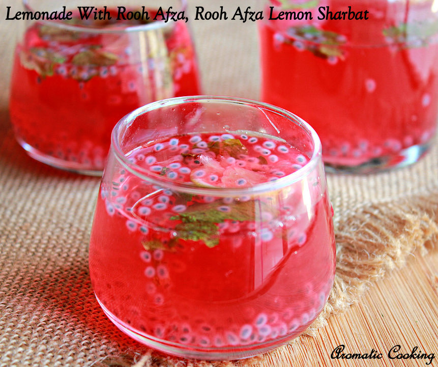 Aromatic Cooking: Lemonade With Rooh Afza, Rooh Afza Lemon Sharbat