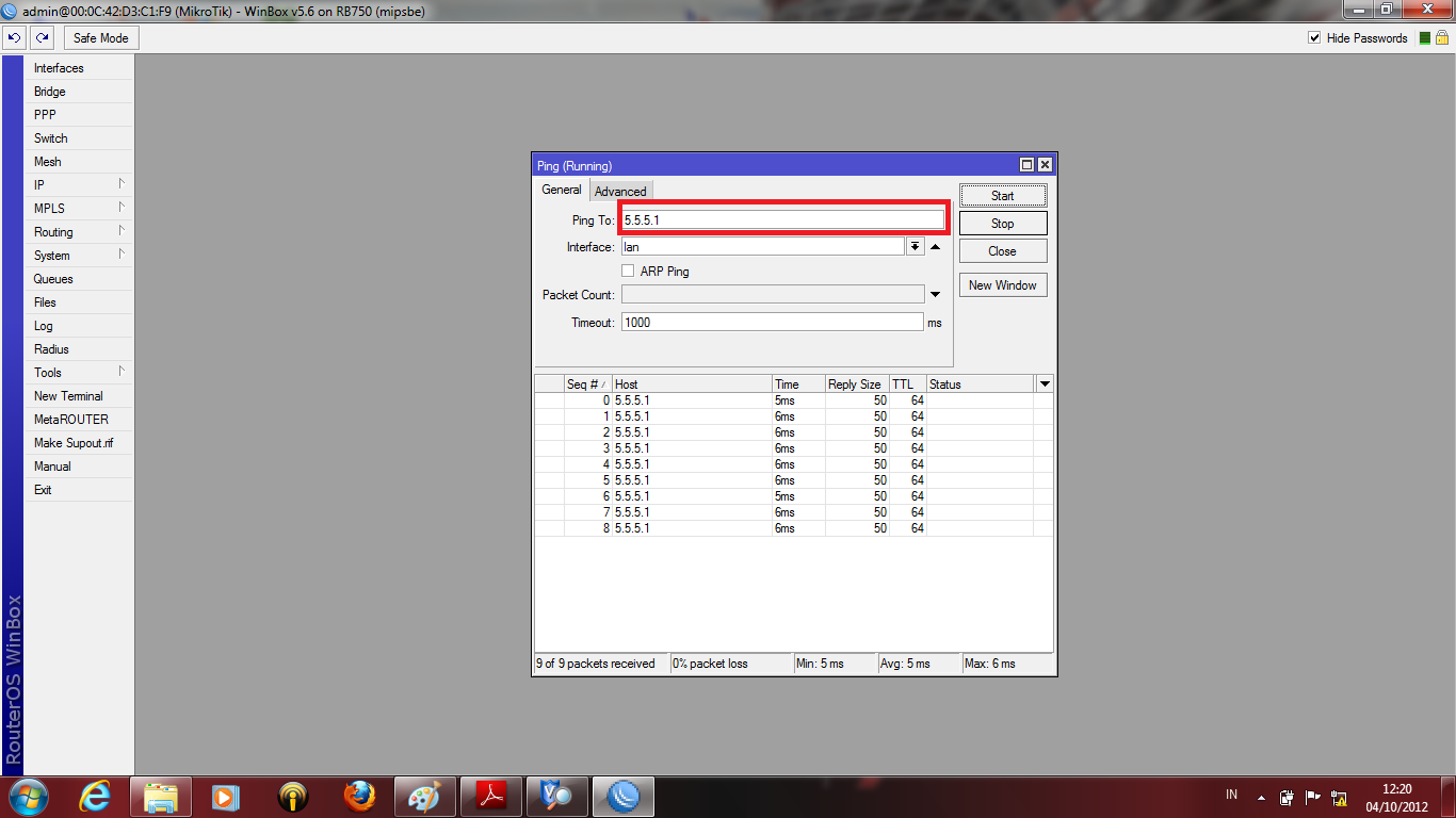 Mikrotik safe mode. Ping через интерфейс микротик. 6.45.9 mikrotik.