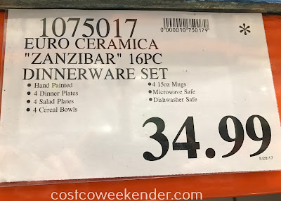 Deal for the Euro Ceramica Zanzibar 16 Piece Dinnerware Set at Costco