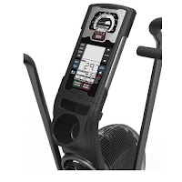 Schwinn AD Pro console, image, displays workout stats, with 9 workout programs