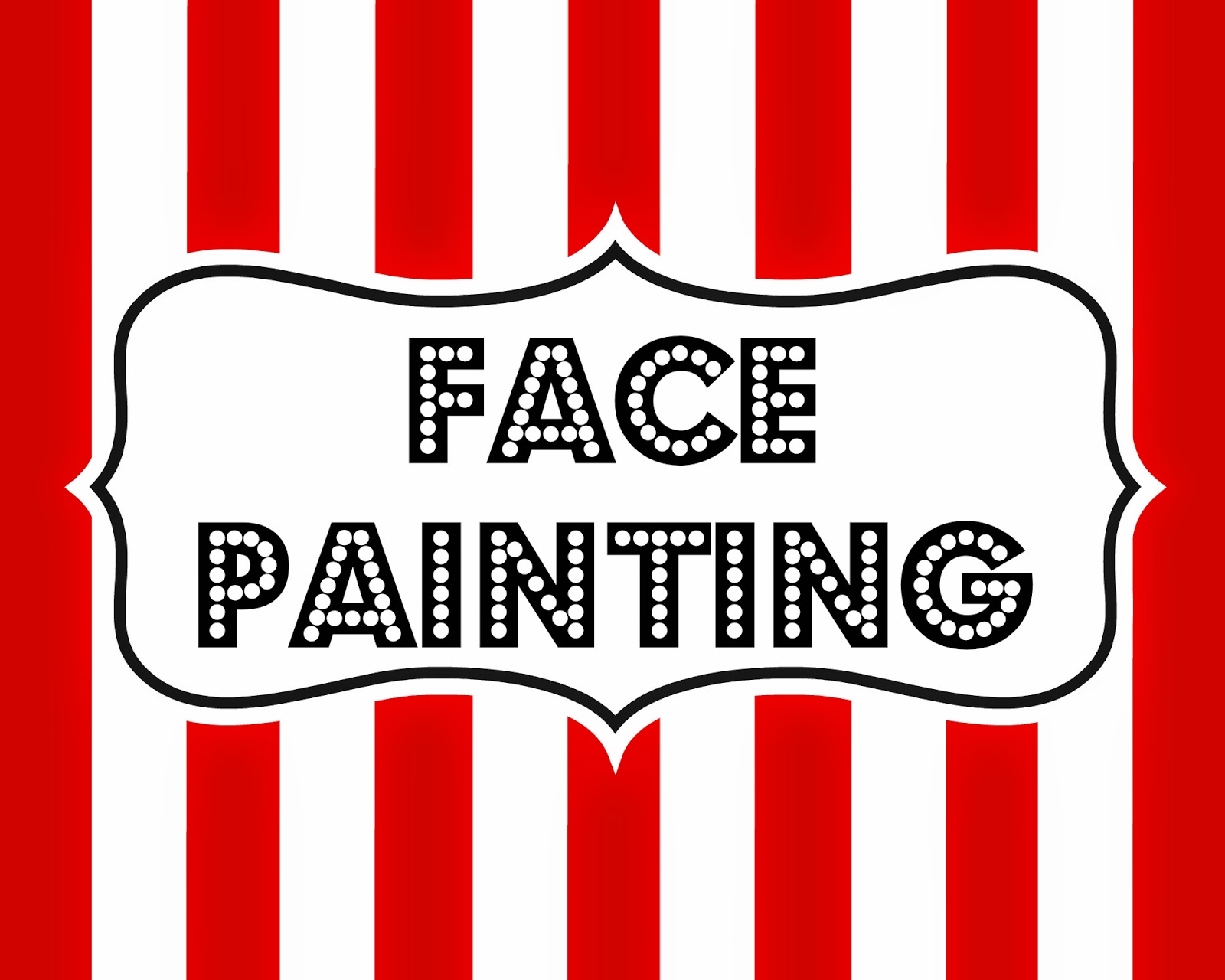 Face Painting Sign Printable - Printable Templates