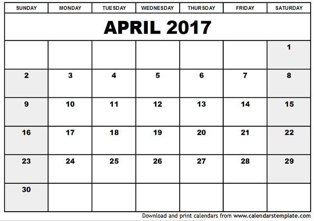 get printable calendar april blank calendar