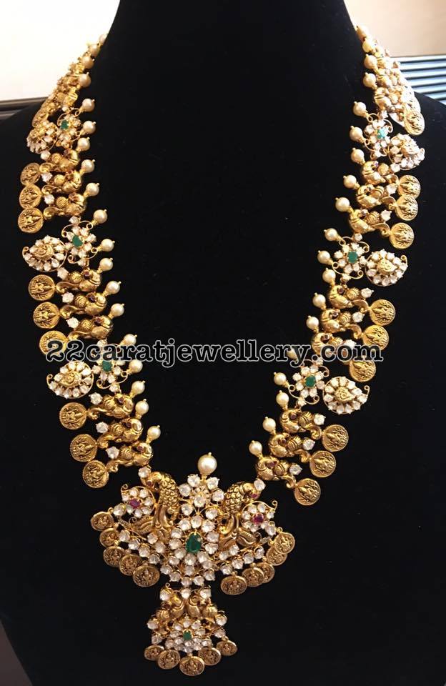 Lakshmi Peacock Pachi Long Chain - Jewellery Designs