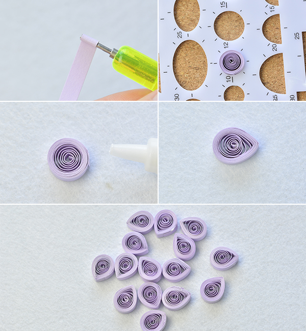 Crafting Wire Making Lilac Quilling Paper Flower Necklace with White