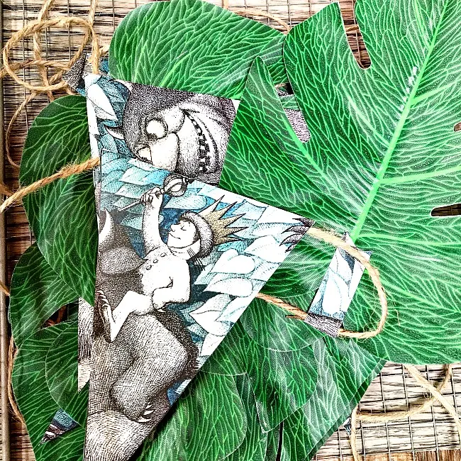 Monstera leaf pennant banner wild things