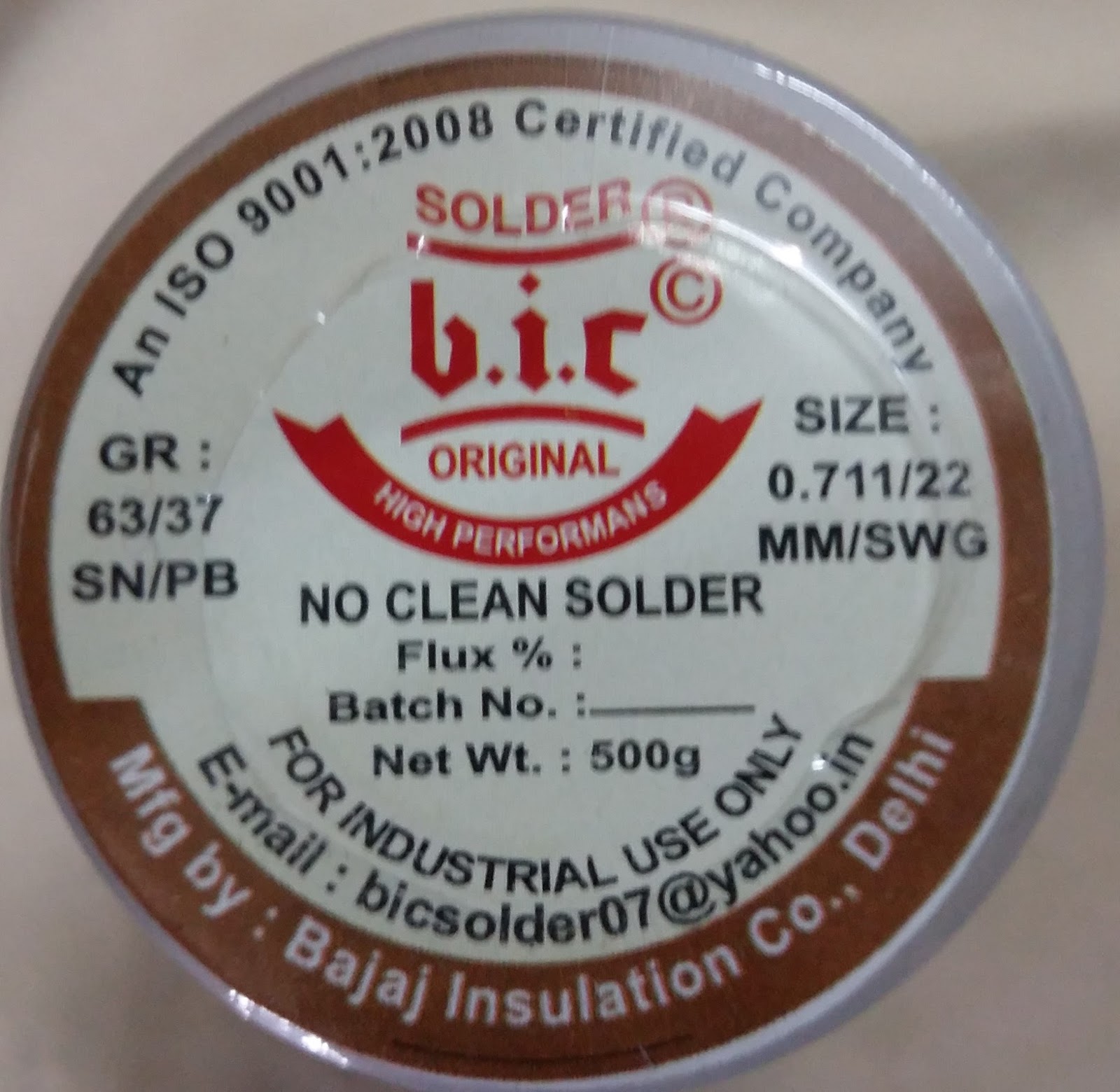 B.I.C Solder Wire, Sticks / Rods, SMD Paste No Clean, Solder Flux and