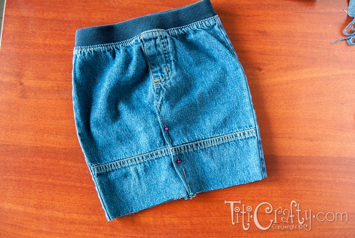 Make a Cute Skirt out of Kids Old Jeans - Life After Laundry