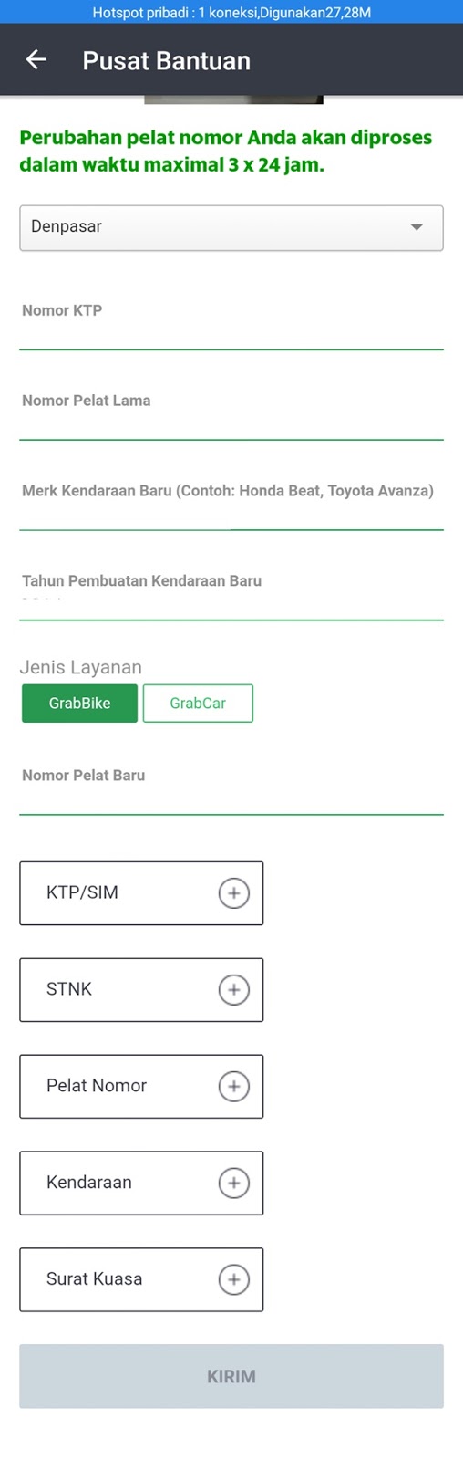 Cara Ganti Plat Nomor Kendaraan Grab Secara Online Akrikocom