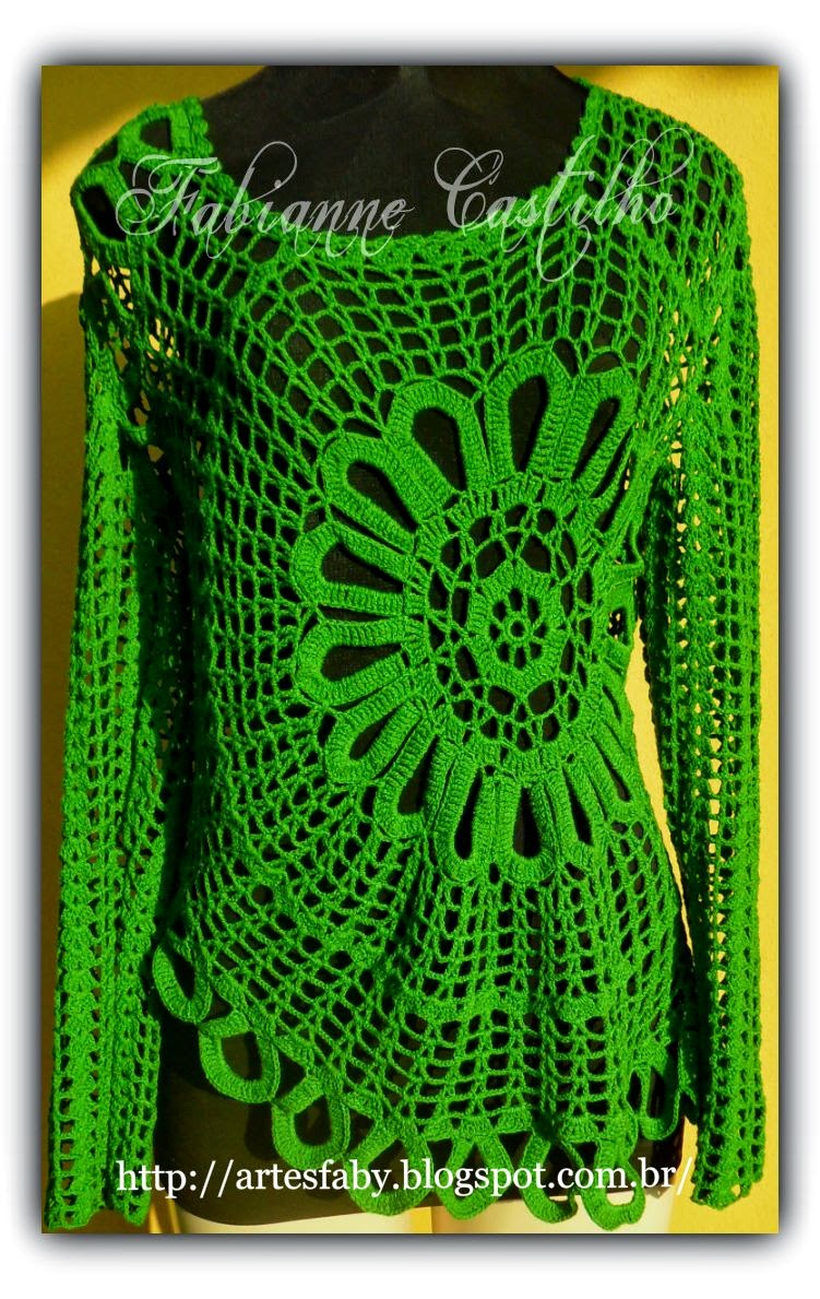 blusa em crochê ana maria braga