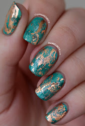 nail cuprum nails copper al texture dozen digit foil manicurity patina