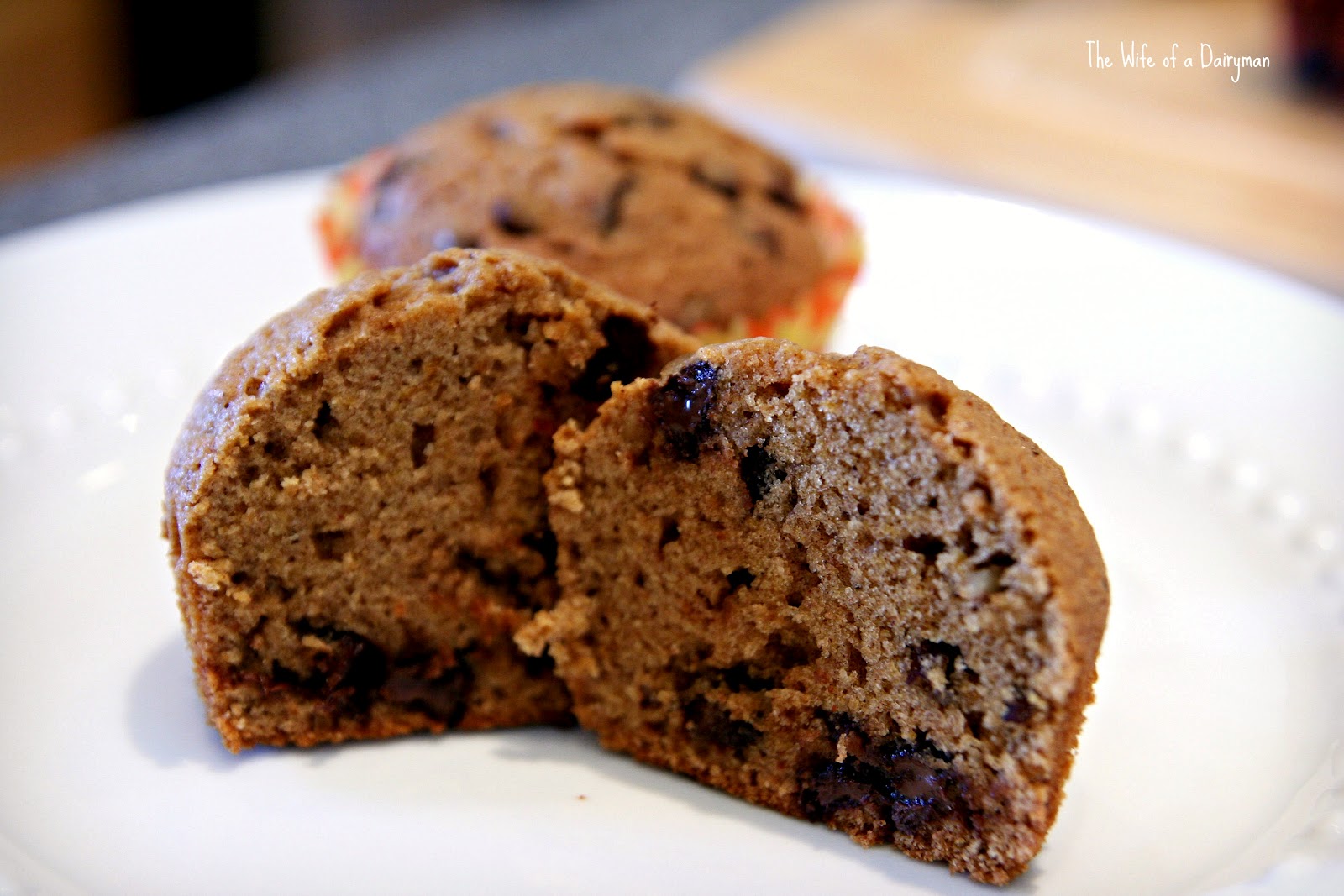The Wife of a Dairyman Churned in Cali Pumpkin Chocolate Muffins